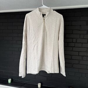 Banana Republic mens 1/4 zip pullover, off white color, athletic material, large